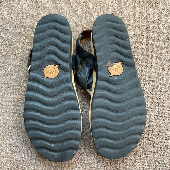 Born cork bed t strap black leather buckle comfort sandals size 8 D54003 - Picture 4 of 6